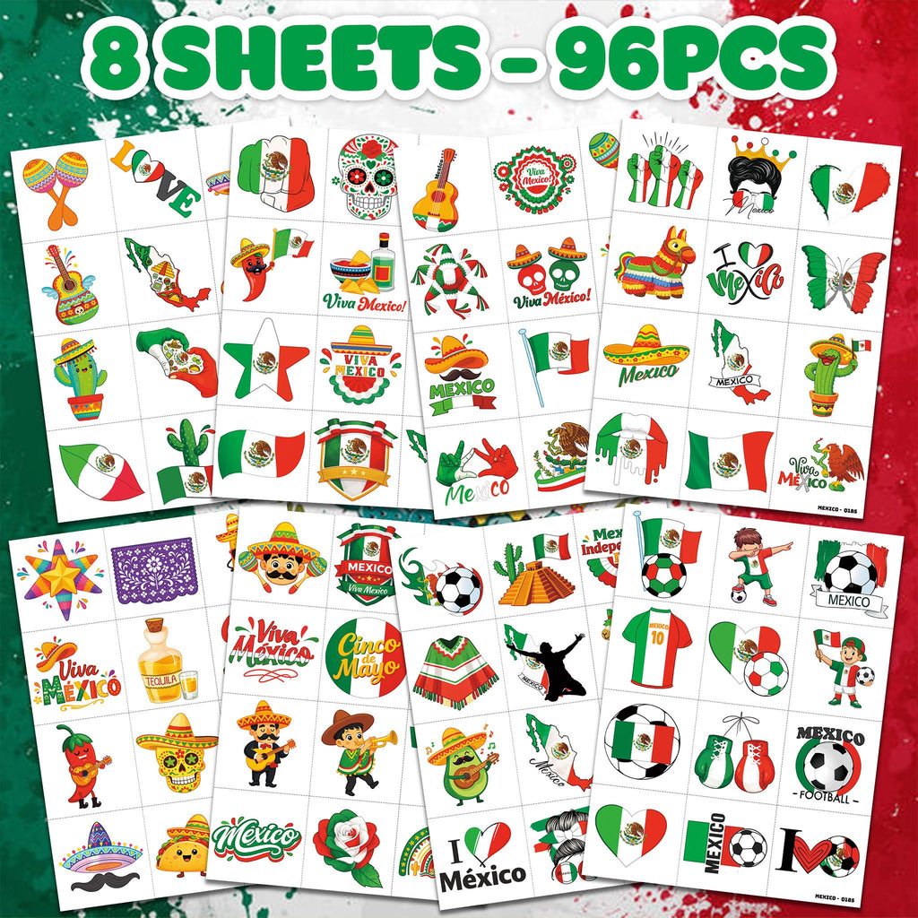 96-Piece Soccer Fan Temporary Tattoos