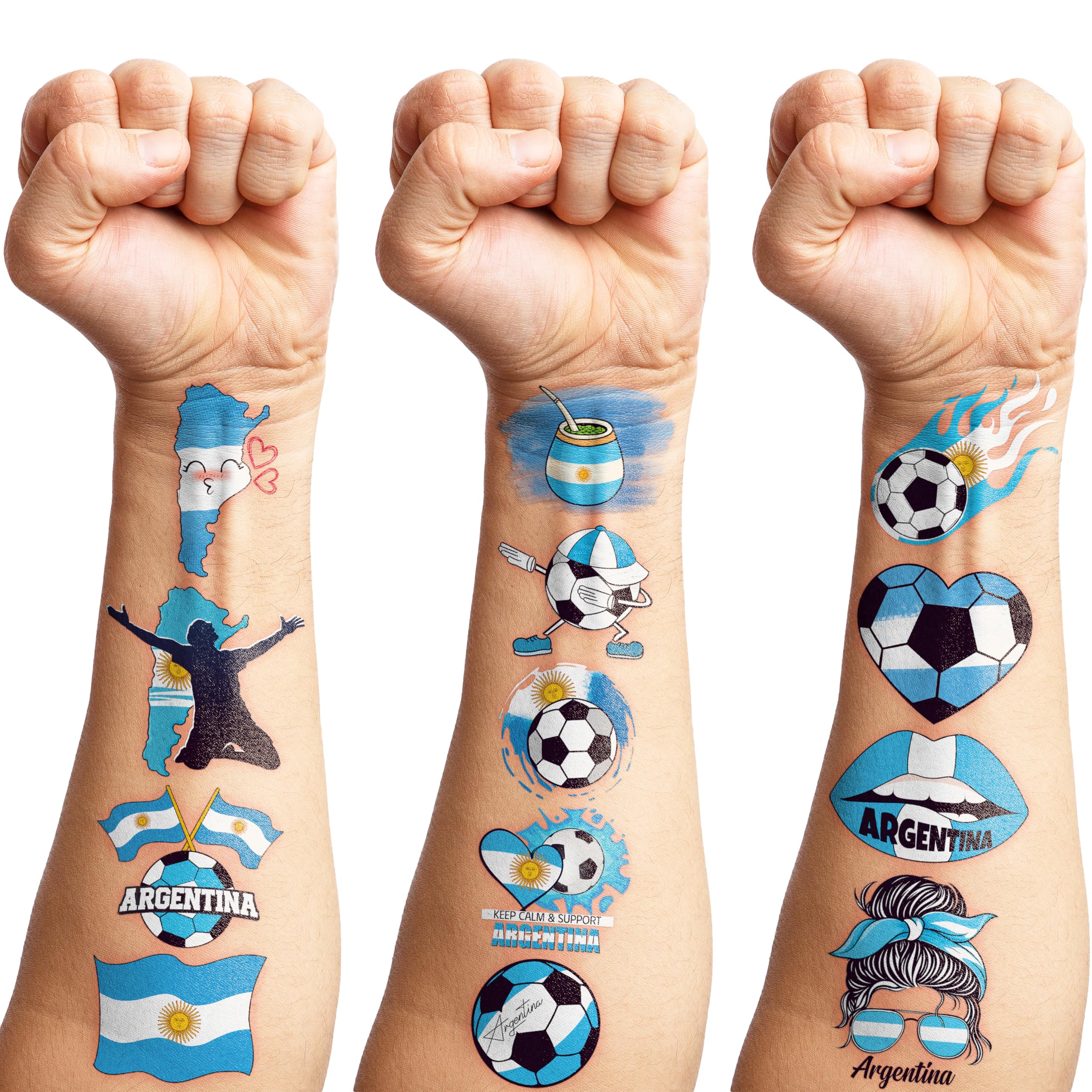 96-Piece Soccer Fan Temporary Tattoos