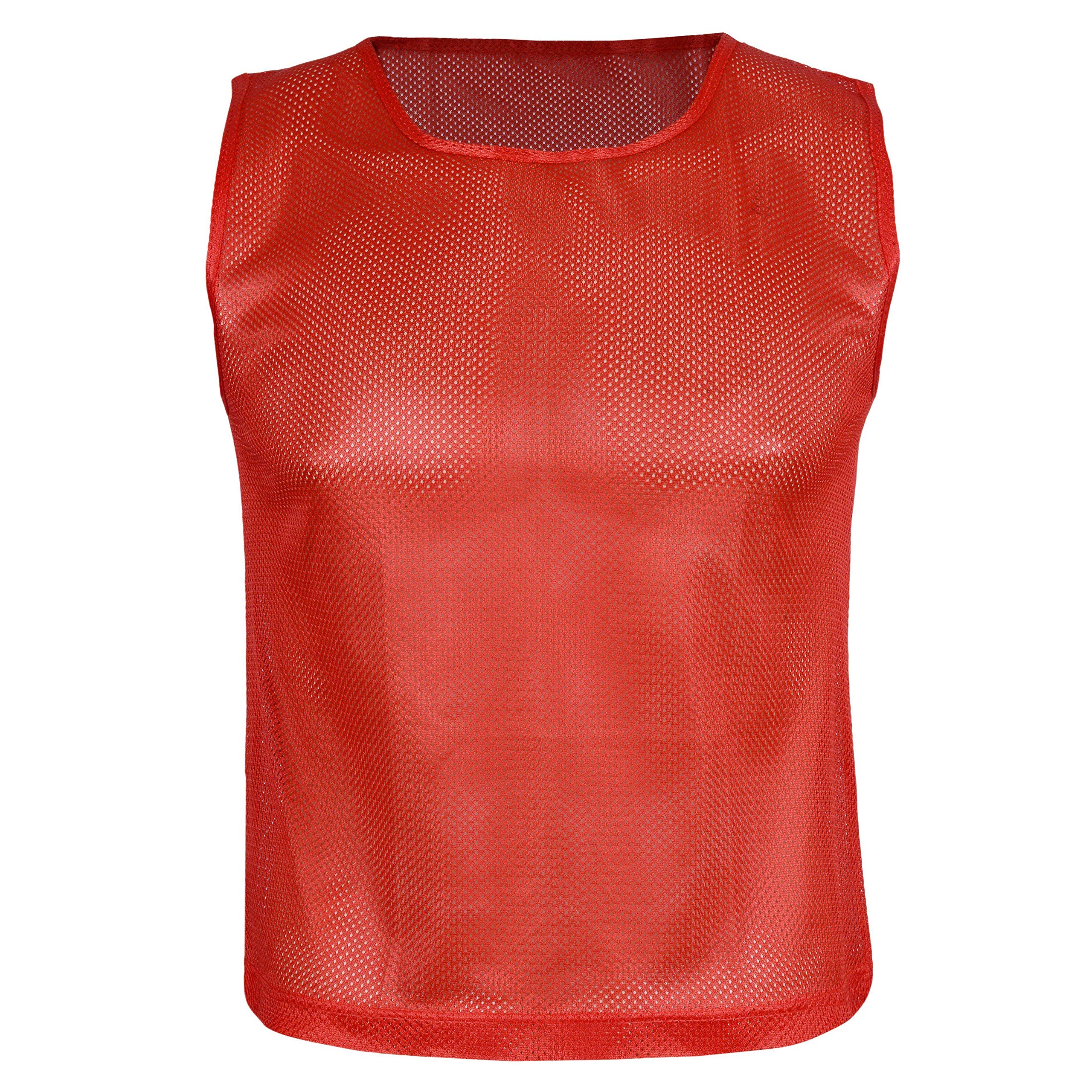 Athllete LITEMESH Pinnies (Set of 12/24 Practice Vests) Youth Pinnies, Pennies for Sports Youth, and Scrimmage Vests