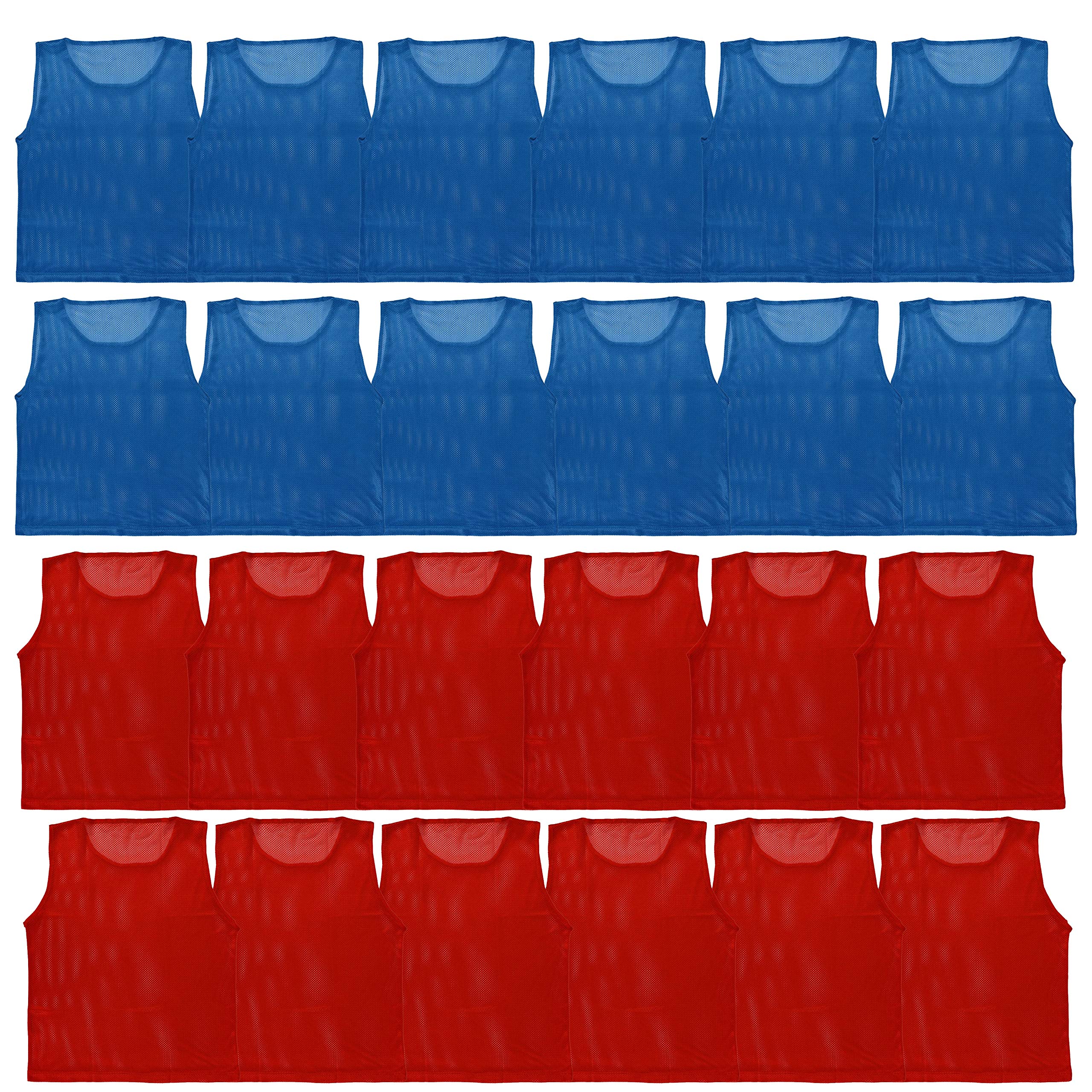 Athllete LITEMESH Pinnies (Set of 12/24 Practice Vests) Youth Pinnies, Pennies for Sports Youth, and Scrimmage Vests